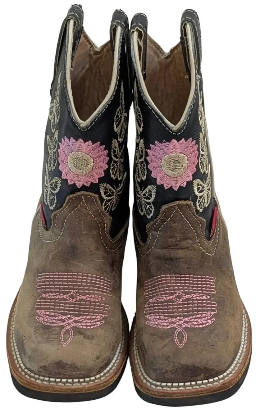 Girls Maury Cheyenne Western Cowboy Boots Size 20 MX US 13 Kids Pink Flower